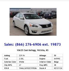 Used 2013 Nissan Altima S in Wichita, Kansas