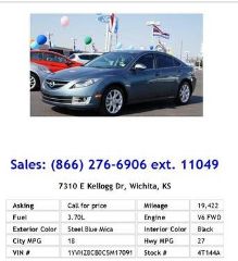 Used 2012 Mazda Mazda6 s Grand Touring in Wichita, Kansas