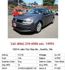 Used 2011 Volkswagen Jetta S in Seattle, Washington